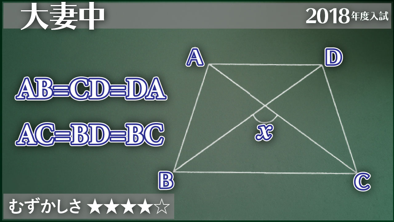 大妻 角度が1つも与えられない四角形 ジーニアス 中学受験専門塾