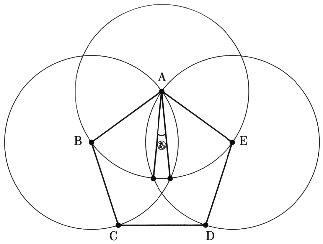 渋渋 正五角形に3つの円を重ねる ジーニアス 中学受験専門塾
