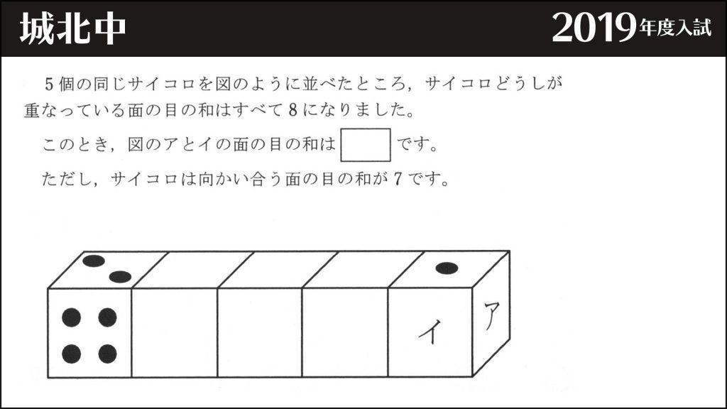 城北 サイコロを並べる ジーニアス 中学受験専門塾