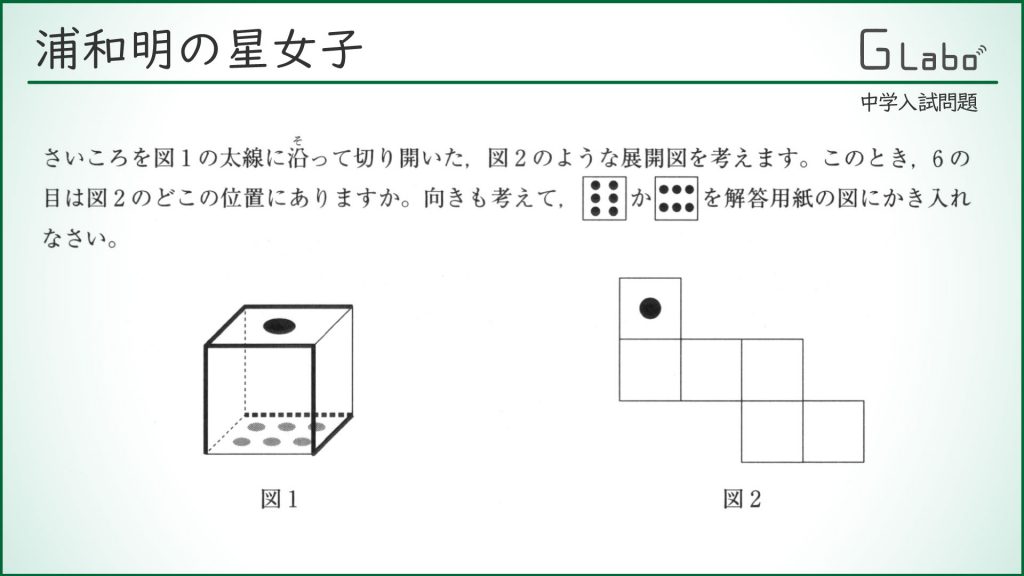 浦和明の星 立方体を展開すると ジーニアス 中学受験専門塾